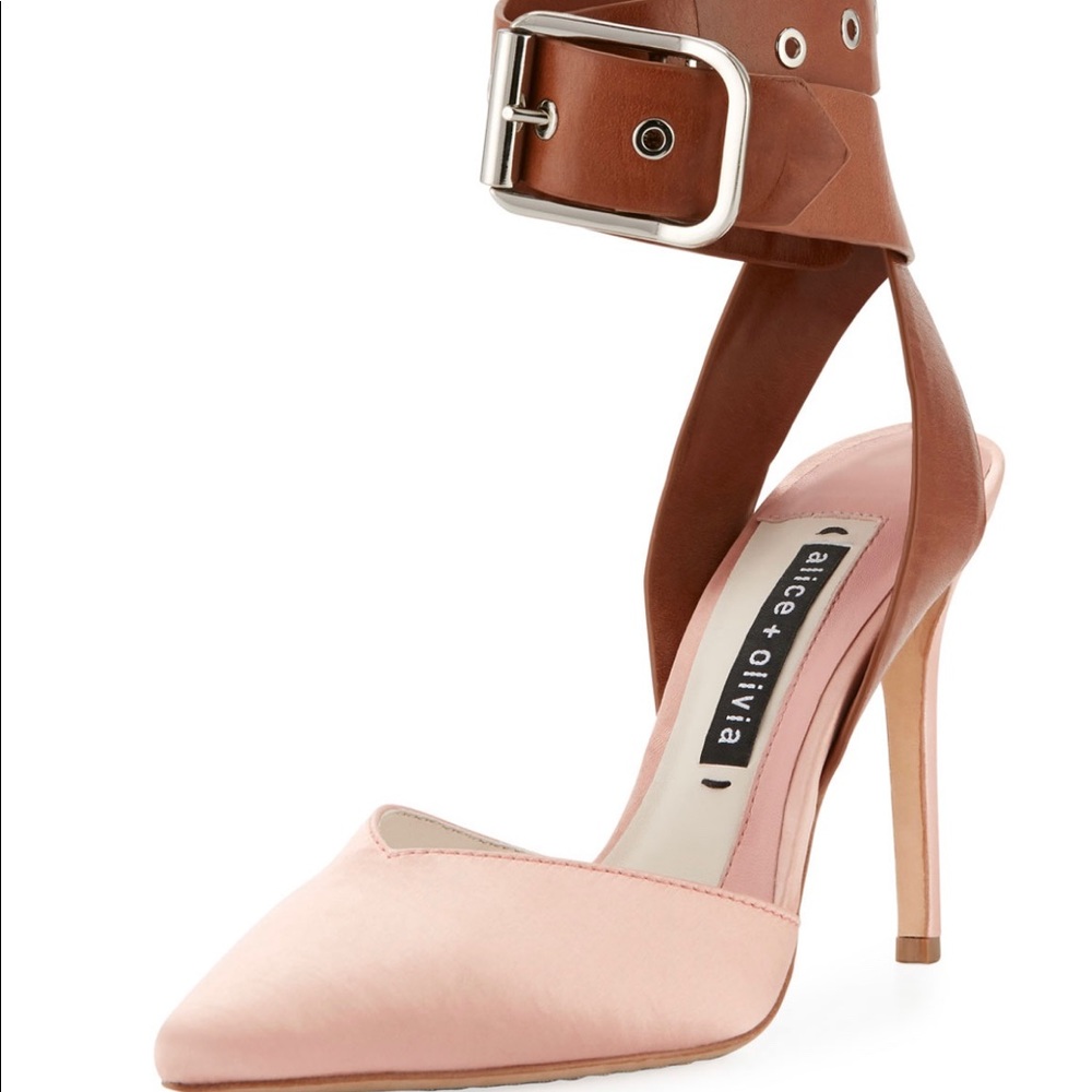 Alice + Olivia Rachelle satin two tone pumps